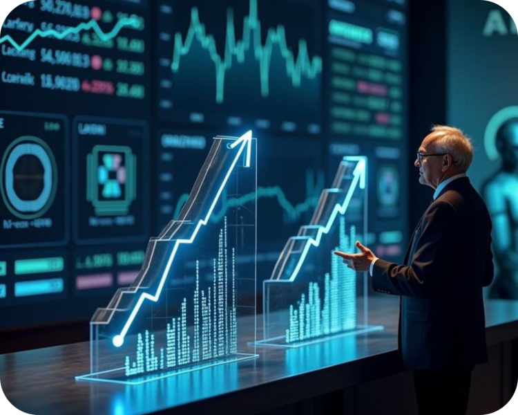 man looking at stocks